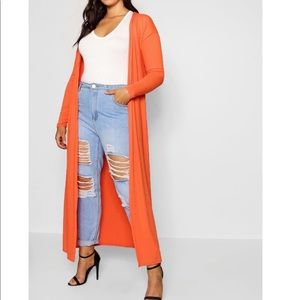 Boohoo Plus Rib Longline Cardigan